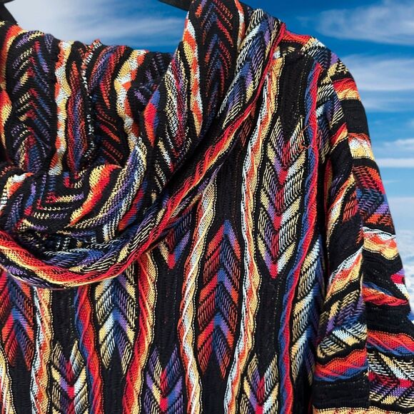 COOGI Sweater Men's 4XL Multicolor 3D Knit Zip Hoodie 100% Mercerized Australia - Picture 11 of 11